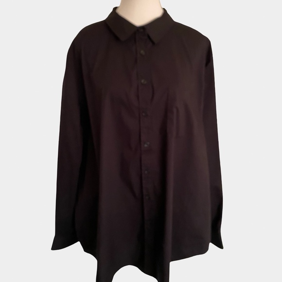 Ricki's Black Cotton Blend Classic Fit Casual Office Button Up Shirt- Sz-XXL - Picture 1 of 14